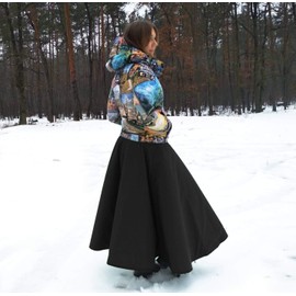 Equestrian Riding Skirt for Women Long Winter Waterproof Riding Gear (S-L : 24-41 inch / 62-104 cm) Black