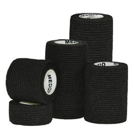 Cohesive Bandages 7.5 cm x 4.5 m Black Pack of 12
