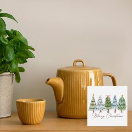 ATBWGT Merry Christmas Tree Wooden Box Sign, Christmas Desk Decor Gifts, Watercolor Glitter Xmas Tree Holiday Wood Block Plaque Signs gifts for Home Office Desk Table Shelf Decor, 5x5 Inch