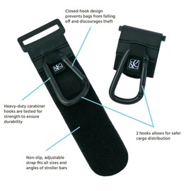 J. L. Childress Clip 'N Carry Stroller Hooks, Black, 2 Pack