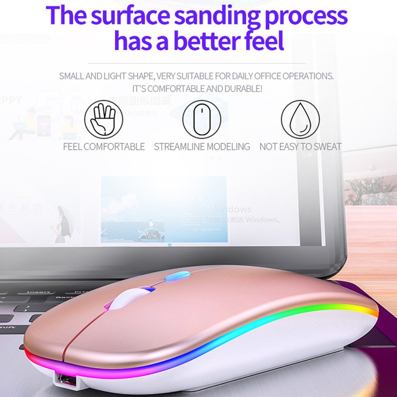 Mouse Plug and Play Portable Silent Rechargeable Illuminated Wireless Office