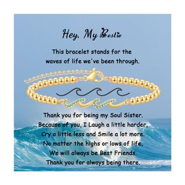 Gift for Friends Best Friend Women Gifts, Friendship Gifts for Women, Wave Bracelet for Friend, Friend Birthday Gifts for Women, Best Friend Birthday Gifts for Women, Bestie Gifts for Women