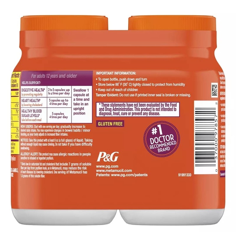Metamucil Metamucil Fiber Therapy for Regularity, Fiber Supplement, 170 Count