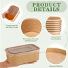 Maxdot 50 Pack Disposable Kraft Paper Bowls with PP Lids