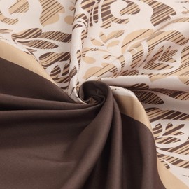 BESTRIPES Extra Long Fabric Shower Curtain, Soft & Lightweight Brown Damask Print Shower Curtains for Bathroom, 72" W x 84" H