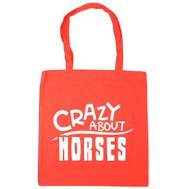 Hippowarehouse Crazy About Horses Tote Shopping Gym Beach Bag 42cm x38cm, 10 litres