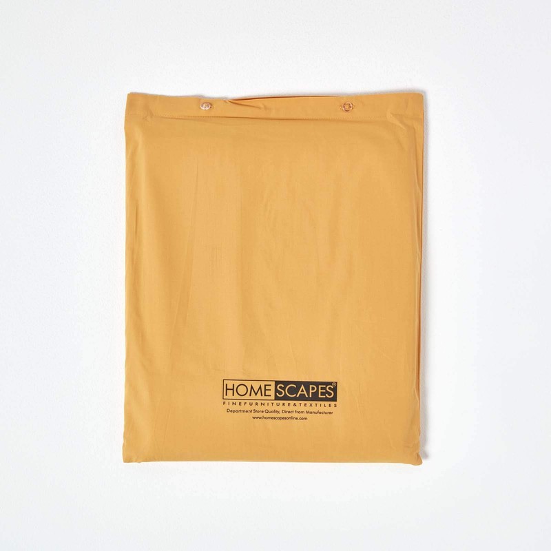 HOMESCAPES Mustard Yellow Deep Fitted Sheet (12”) Super King 200