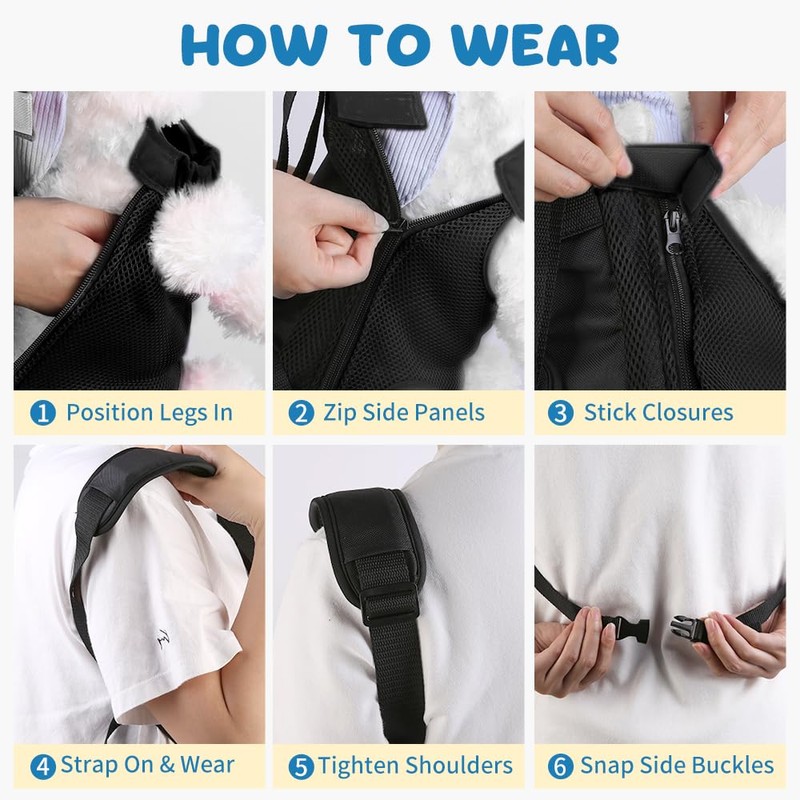 Mosago Dog Backpack Carrier, Legs-Out Chest Carrier for Small Dogs