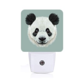 FSHVQKD Panda Cute Face Night Light,Plug Into Wall Decor for Stairway,Hallway,Kitchen,Dusk to Dawn Sensor Nightlights for Boys/Girls/Women/Men Room Gifts