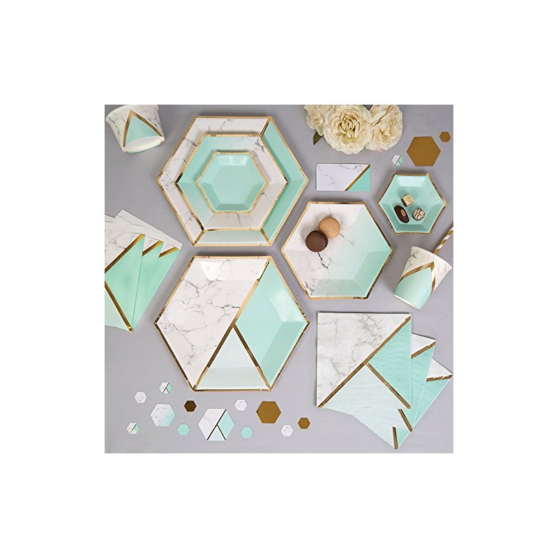 Neviti 772607 Colour Block Marble Table Scatters, Mint