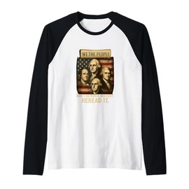 Founding Fathers Patriotic History , Constitution & Flag Raglan Baseball Tee