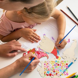 ZEELONA 10 Pack Mother’s Day Wind Chime Craft Make Your Own Arts and Crafts DIY Mother Day Gift for Mom Craft Coloring Wooden Unfinished Crafts Hanging Ornaments Decoration for Mom Birthday Party