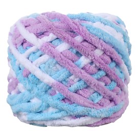Plush Chenille Chunky Yarn for Crocheting 100g(54.6yd) - Bulky Thick Fluffy Yarn for Knitting- Soft Velvet for Baby, Blanket Knitting Blanket Yarns- Amigurumi Yarns (Bluish Violet)