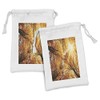 Ambesonne Forest Fabric Pouch Set of 2, Fall Autumn Season
