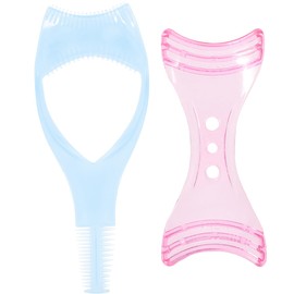 VILLCASE 2 Piezas Plantilla Aplicadora De Peine Para Pestañas Con Cepillo Delineador De Ojos Herramienta De Maquillaje Para Mascara De Pestañas Guía De Modelos Para Uso Diario Y Profesional