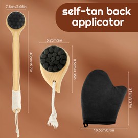 Self Tanner Brushes,3 Pack Long Handle, Short Handle, Glove Tanner Sets Suitable for Body Tanning Applying Body Lotion
