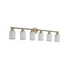 39" Modern 6-Light Vanity Wall Sconce, Golden Finish with Frosted