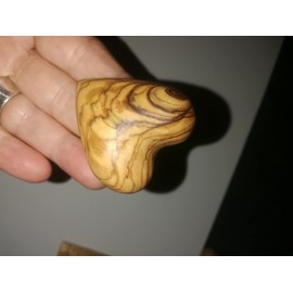 HolyRoses Small Olive Wood Comfort Hearts | Solid Carved Ornaments Table Decoration | Packed in Organza Bag (12) Charming Handcrafted Keepsakes