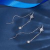 CRAFTYMELODY 925 Sterling Silver Star Ear Thread Drop Dangle Earrings