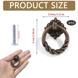 8 Pieces Drawer Knobs Handle Vintage Furniture Knobs Ring Handles Vintage Pull Handle Vintage Chest of Drawers Handles Furniture Handle Drawer Knob Drawer Handles for Chest of Drawers Kitchen Cabinet