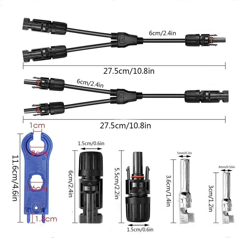 LxcshLjx MC4 Solar Panel Connectors, 5 Pair Male/Female Waterproof Solar