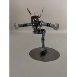 Handmade Female Figure Skater, Miniature Metal Bolt Figurine, Welded Art ice skater