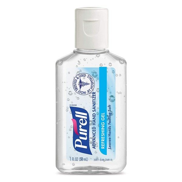 Purell Advanced Hand Sanitizer Refreshing Gel, Clean Scent, 1 fl oz Travel Size flip-Cap Bottle (Pack of 72) - 3901-72-CMR