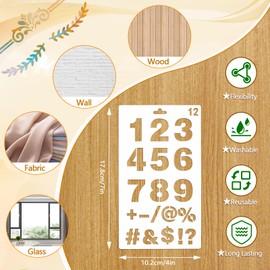 JSRQT Pack of 14 Mixed Painting Stencils, Stencils for Crafts, Reusable Plastic Stencils Templates for Painting, Letters, Numbers, Bullet Art, Journal Stencil for Scrapbook, Gift Cards, DIY