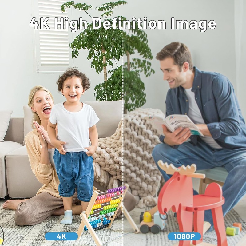 EKJANEPE Mini Camera 4K HD WiFi Camera Surveillance for Indoor