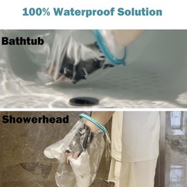 CIVJET Cast Covers for Shower Foot Soft Green Adult, Waterproof Cast Cover/Bag, Cast Protector for Shower Arm Post Surgery, Shower Sleeve for Arm Cast Showering/Swimming