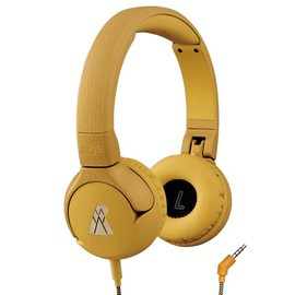 POGS Kids Wired Headphones | The Elephant 2 | Foldable, Durable Headphones for Kids 3+ | Volume Limited 85dB, Microphone | On-Ear | Music-Sharing Function Safe 3.5 mm audio cable (rYellow)