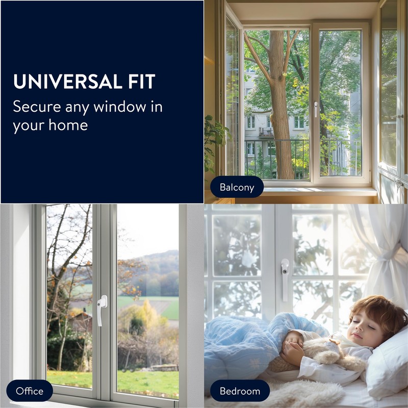 kwmobile Window Handle Lockable - Window Lock with Button and