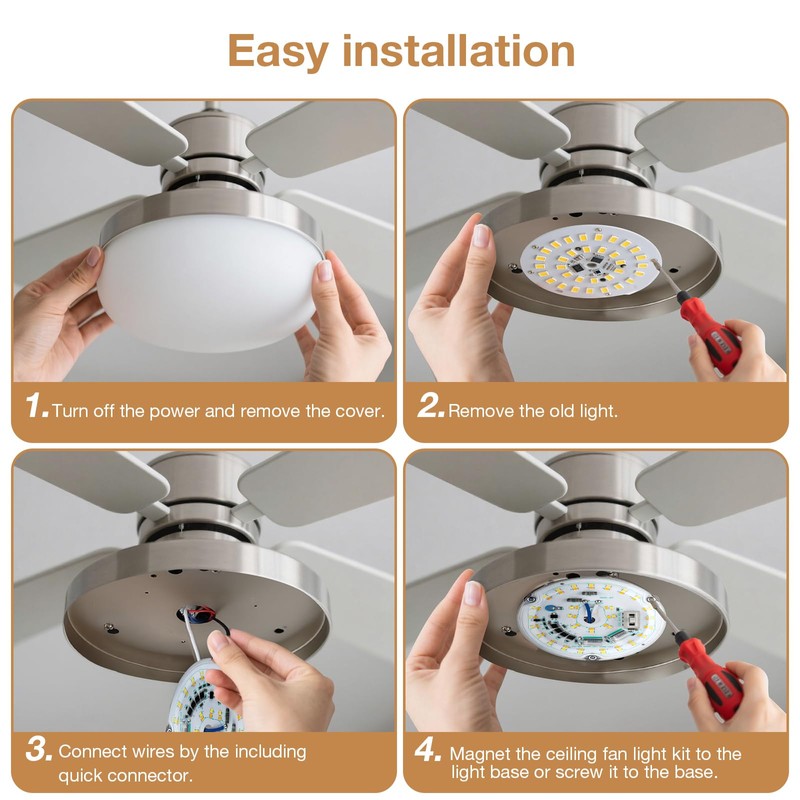 LED Ceiling Fan Light Retrofit Kit, 4 Inch, Ceiling Light