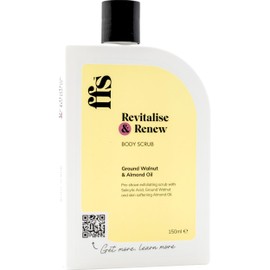 150ml Revitalise & Renew Exfoliating Body Scrub w/ Shea Butter, Coconut Oil, Salicylic Acid - Paraben & Cruelty-Free Body Scrub Exfoliator for Clogged Pores & Dry Skin- FFS Beauty