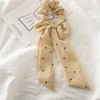 3 Piece Chiffon Bow Scrunchie Set (Beige, Brown, and Burnt