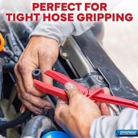 EffektWerk 3-Pc Hose Clamp Pliers Set (6”, 7.3” & 10”), Nylon Pinch Off Pliers w/Locking Ring for Automotive Repairs, Heavy-Duty Tool Set for Flexible Hoses - Brake, Coolant, Radiator & Gas Pipes