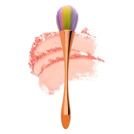 Gleva Ultimate Blend Makeup Brush For Cream, Liquid & Powder Foundation, Blush, & Bronzer, Buff & Blend Makeup Brushs (Rose Gold Colored Hair)