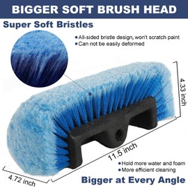 NAVAPAL Car Wash Brush with Long Handle for Car Truck Boat RV SUV Washing (Blue, 54")