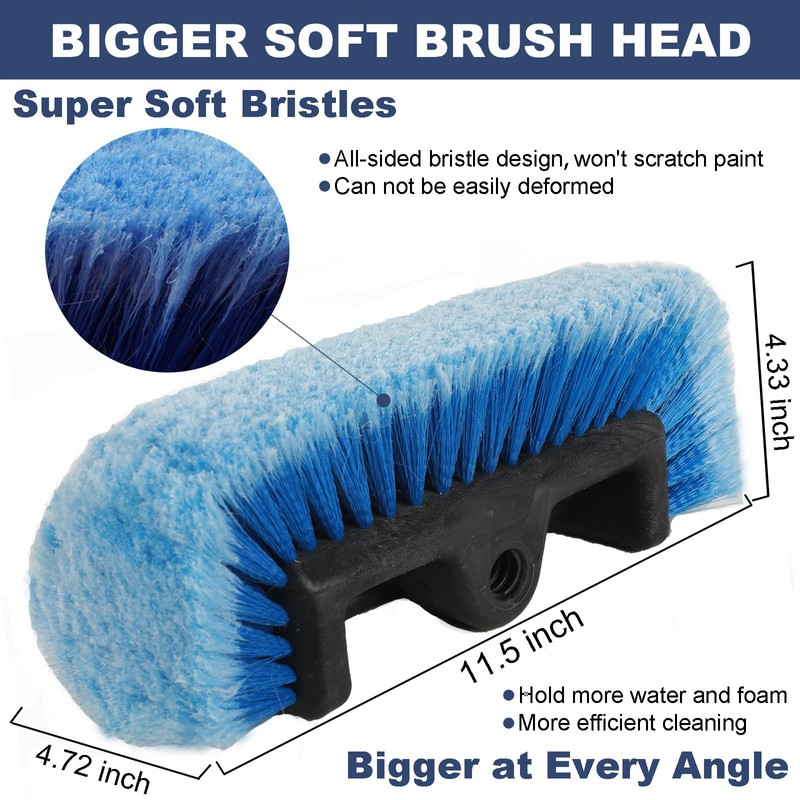 NAVAPAL Car Wash Brush with Long Handle for Car Truck