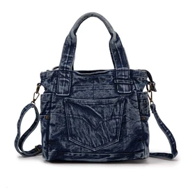 Jeans Denim Bag Shoulder Bag Canvas Bag Retro Shoulder Bag Shopper Unisex, A dark blue