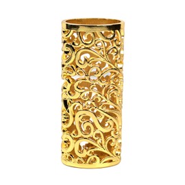 HUMWE Funda para encendedor de metal clásico con diseño de patrón hueco para encendedor BIC de tamaño completo tipo J6 (dorado)