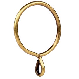 Curtain Rings with Eyelet - 2.3" Metal Ring for Curtain Hook Pins, Set of 28 - Ant Brass