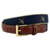 COUNTRY CLUB PREP Duck Hunt Leather Tab Belt in Navy