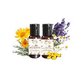 Dúo De Aceites Orgánicos Para Masaje Corporal Con Vitamina E Relajante y Descontracturante 30 Mililitros