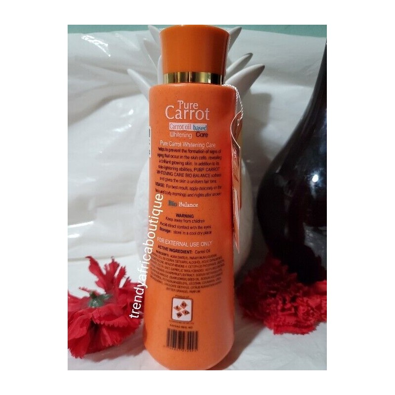 Pure carrot Bio Balance body lotion & Face Cream. Based