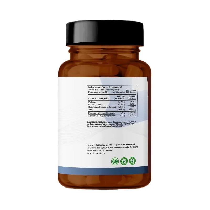 Cápsulas De Citrato De Magnesio Sabor Sin Sabor