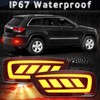 BINQIGOO LED Rear Bumper Reflector Lights Trim for Jeep Grand