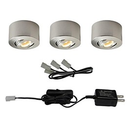 Commercial Electric LED Sandblasted Aluminum Under Cabinet Mini Puck Light (3-Pack)