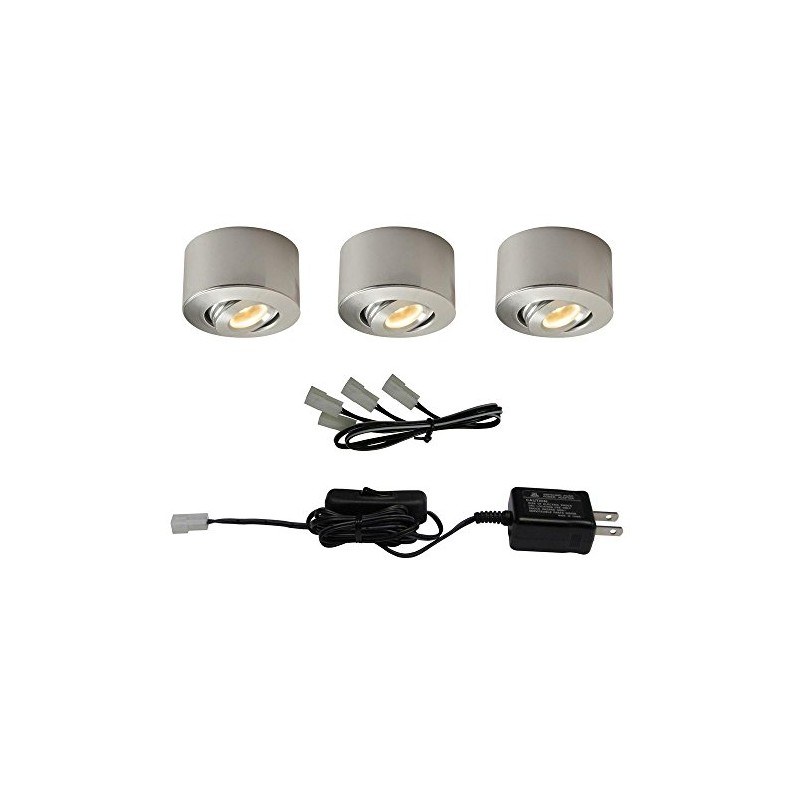Commercial Electric LED Sandblasted Aluminum Under Cabinet Mini Puck Light
