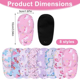 8pcs Unicorn Kids Right Eye Patches, 8 Styles Adjustable Cute Pink Unicorn Design Cover Reusable Patches for Toddler Glass for Lazy Eye Comfortable & Breathable